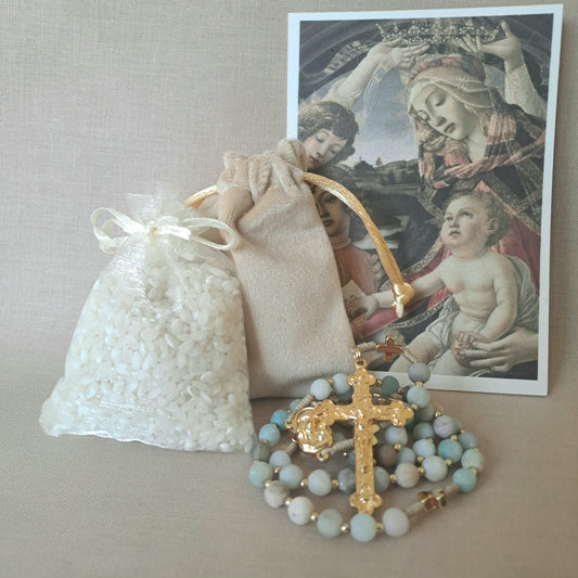 Gyllene Amazonit Rosenkrans